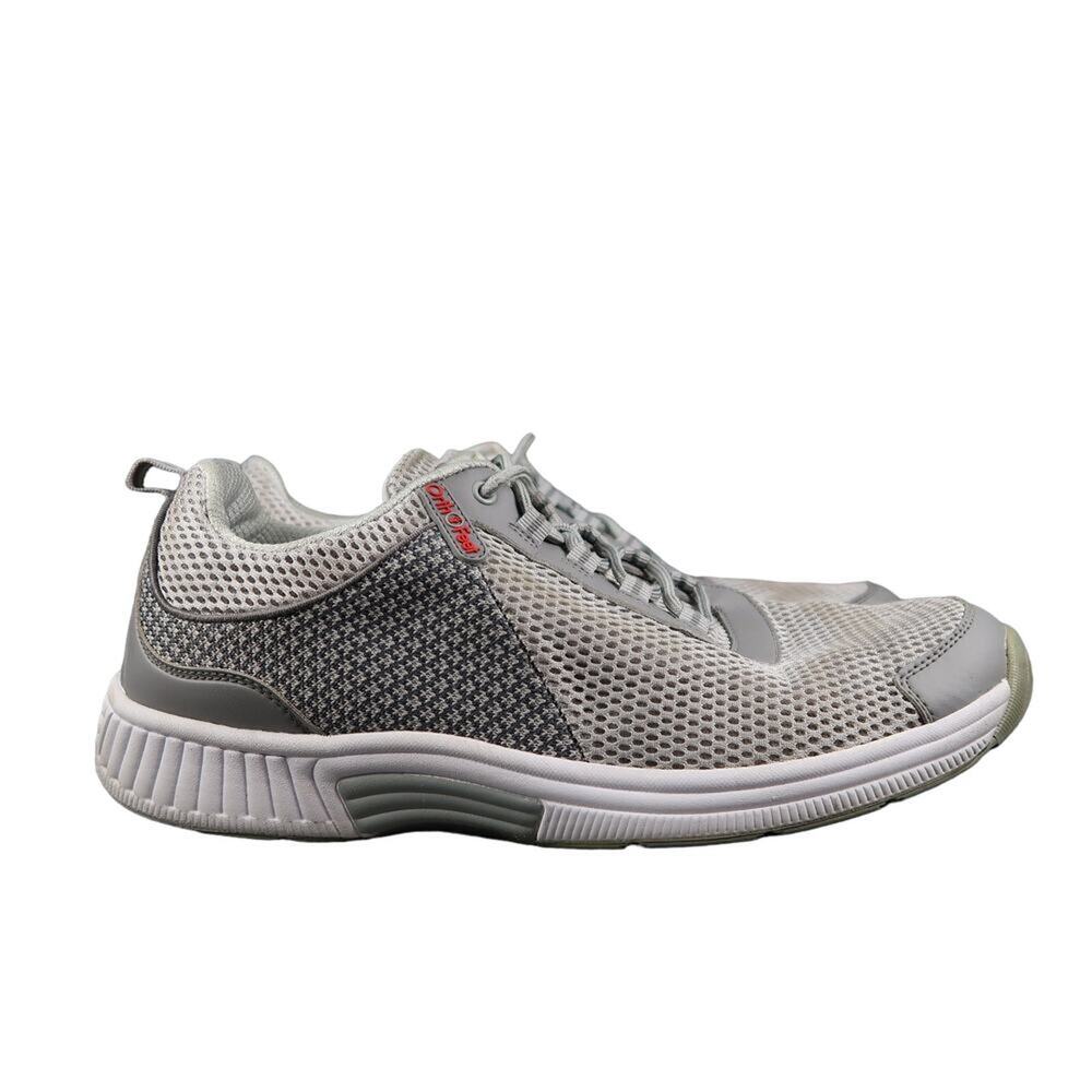 OrthoFeet Shoes Mens 12 Athletic Sneaker Edgewater Casual Trainer Comfort Grey